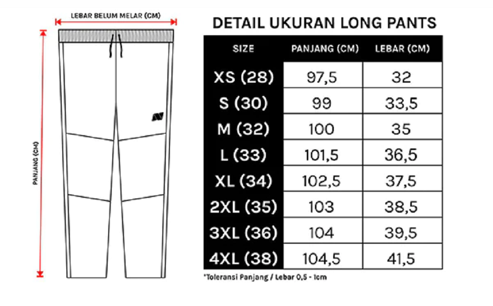 NOIJ Longpants Celana Panjang  Core Series Black-White